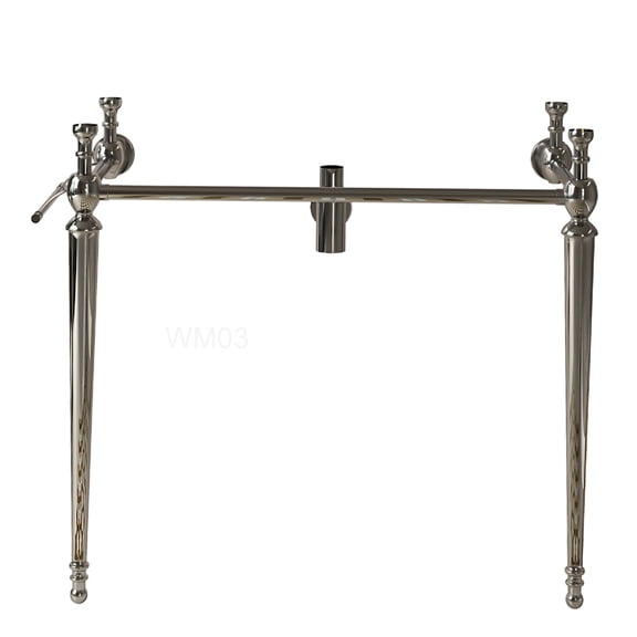 Chrome Console Table for Bathroom with Iron Legs, 36 Inch No Sink Vanity