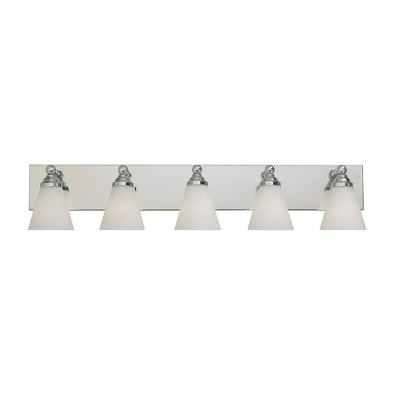 Chrome Contemporary Five Light 500W Bathroom Wall Fixture Hudson Collection