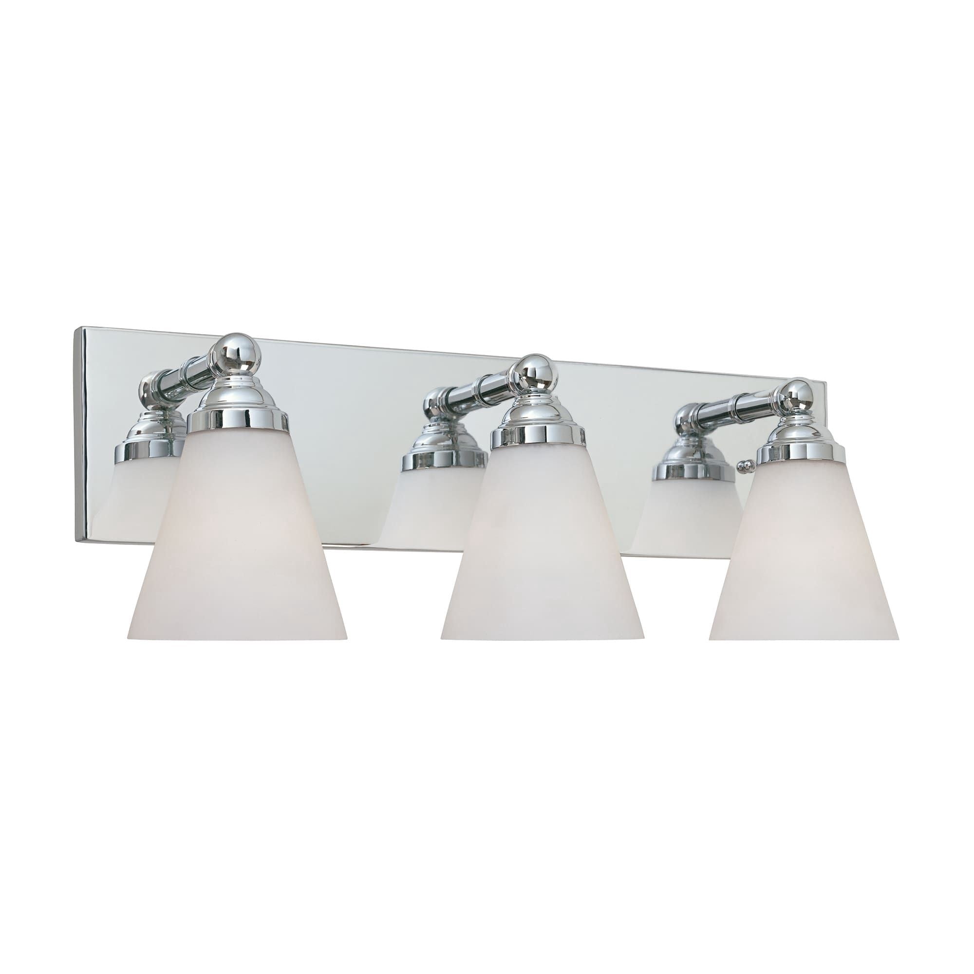 Chrome Contemporary Three Light 300W Bathroom Wall Fixture Hudson Collection
