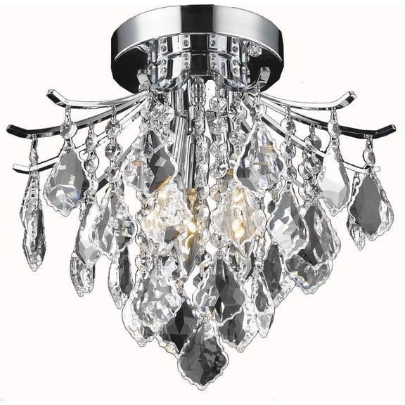 Chrome Crystal Flush Mount Ceiling Light