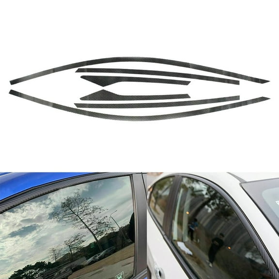 Chrome Delete Blackout for Window Trim for Honda Civic Sedan 16-20 Carbon Fiber Auto Accessories