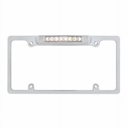 Chrome Deluxe LED License Plate Frame - White LED Back-Up Light