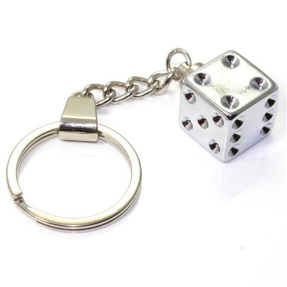 Chrome Dice Keychain