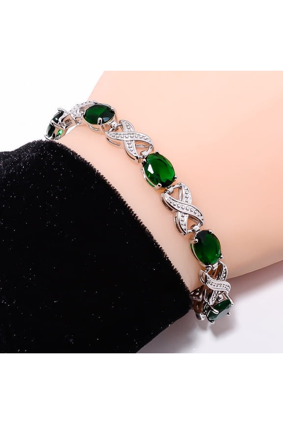 Chrome Diopside 925 Sterling Silver Adjustable Bracelet 7-8" B142015