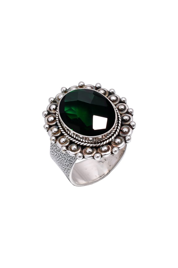 Chrome Diopside 925 Sterling Silver Ring, 16X12 mm Oval Gemstone Ring, Green Ring, Christmas Gift, Unique Jewelry Ring, Adjustable Ring V5581R21995310