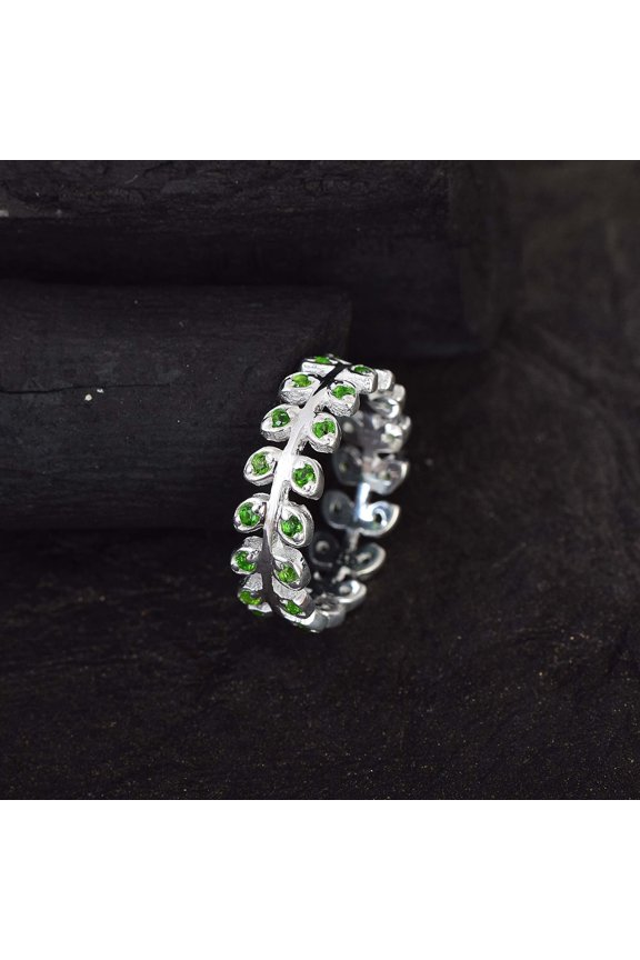 Chrome Diopside Eternity Bands