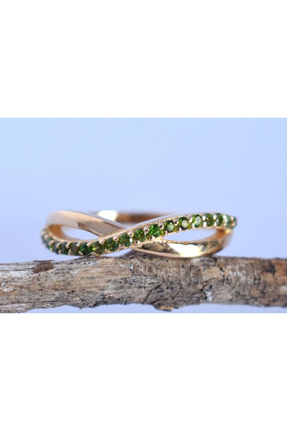Chrome Diopside Eternity Bands