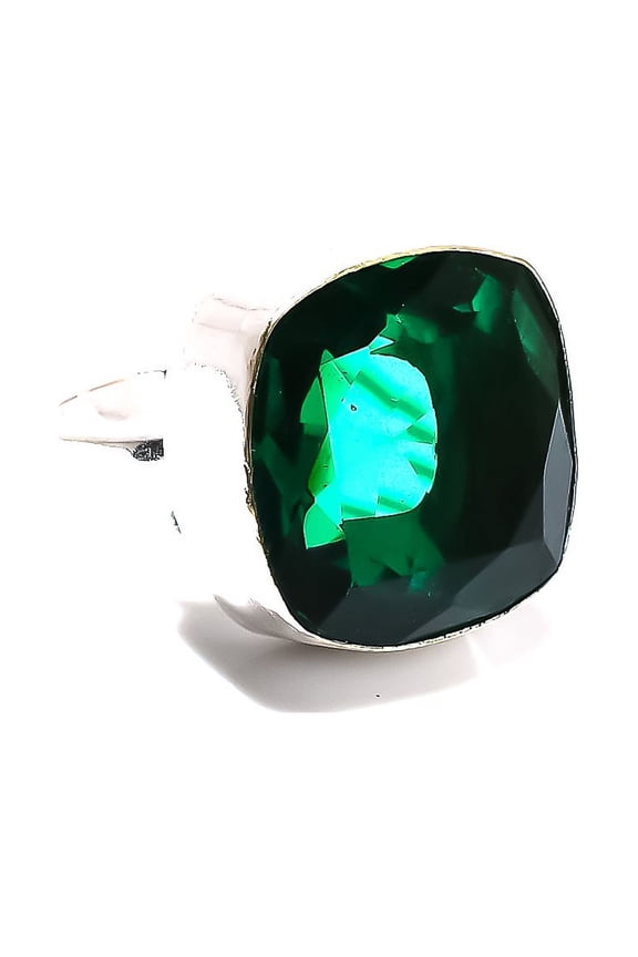 Chrome Diopside Gemstone Handmade 925 Sterling Silver Jewelry Ring Size 9