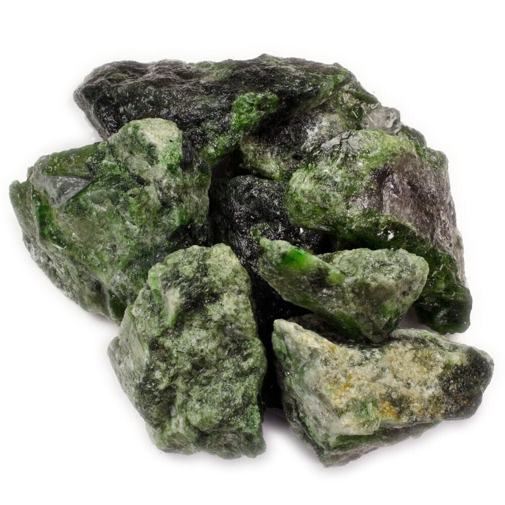 Chrome Diopside Rough Rocks for Tumbling for Dispelling Fear and