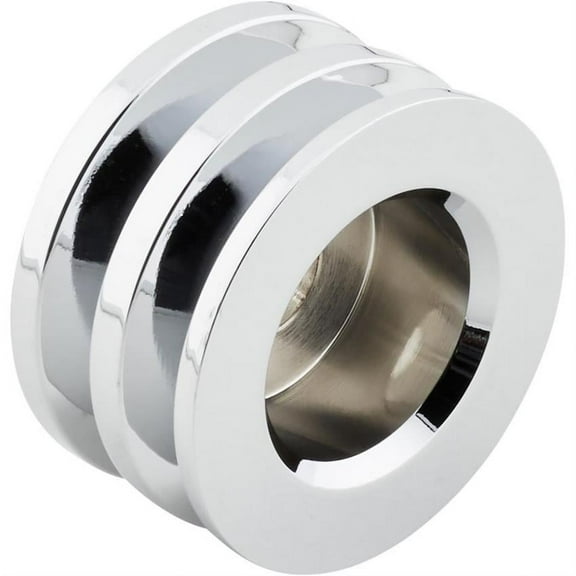 Speedway Motors Chrome Dual Groove Alternator Pulley for GM and Ford Applications, Steel Construction for 3/8 Inch V-Belts with 2.60 Inch Diameter and 5/8 Inch Belt Spacing