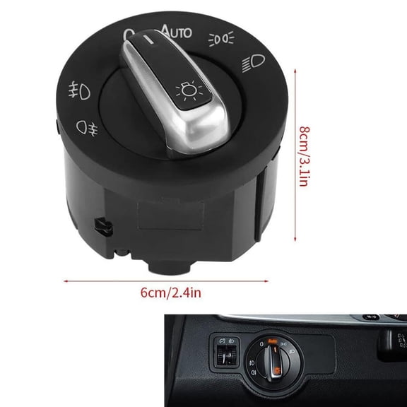 Chrome Euro Headlight AUTO Switch For VW Golf GTI MK5 MK6 Jetta Passat B6 06-09