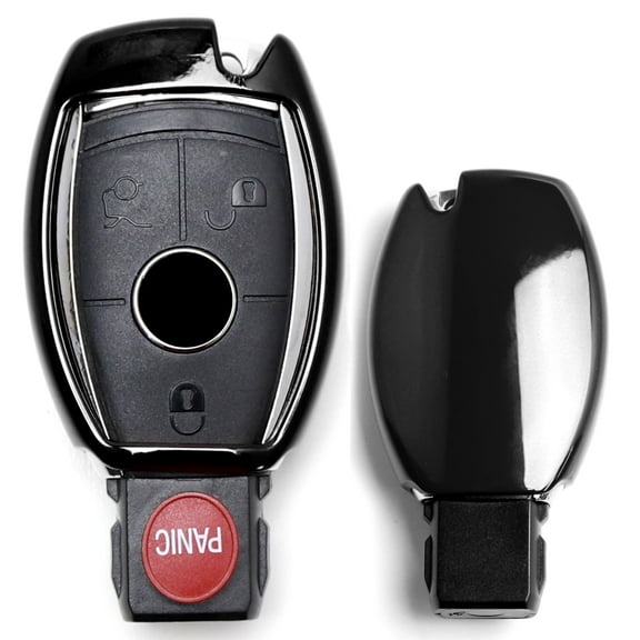 Chrome Finish Black TPU Key Fob Protective Cover Case For Mercedes Benz C E S M CLA CLS CLK GLK GLA GLC GLE GL SL Class, etc Remote Key