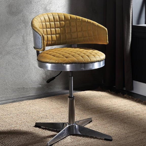 Chrome Finish Frame - Adjustable & Mobile - Living Space - Convenient Stool