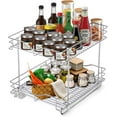Chrome Finish Pull Out Drawer Organizer 2 Tier (14" W X 18" D