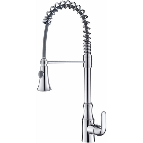 Chrome Finish Spring Kitchen Faucet Kitchen Sink Faucets Single Handle Deck Mounted Mixer Tap Hot And Cold Water