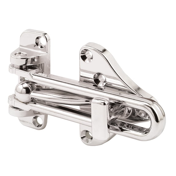 Chrome Finish Swing Bar Door Guard with High Security Auxiliary Lock