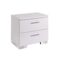 thumbnail image 1 of Chrome - Finished Leg Nightstand with 2 Drawers / Beautify Bedroom Space, 1 of 2