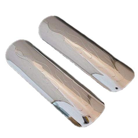 Chrome Flame Exhaust Muffler Pipe Heat Shield Cover Heel Guard Cruiser Custom