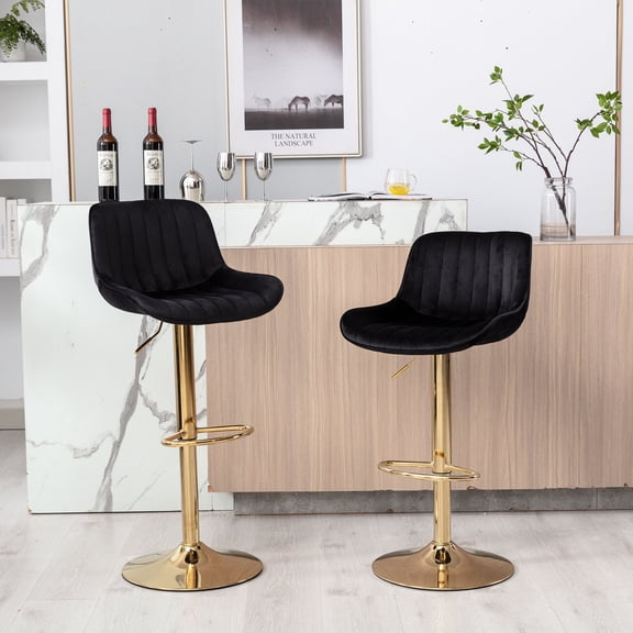 Black Velvet, Height Adjustment - Comfortable Perch for Dining Counter