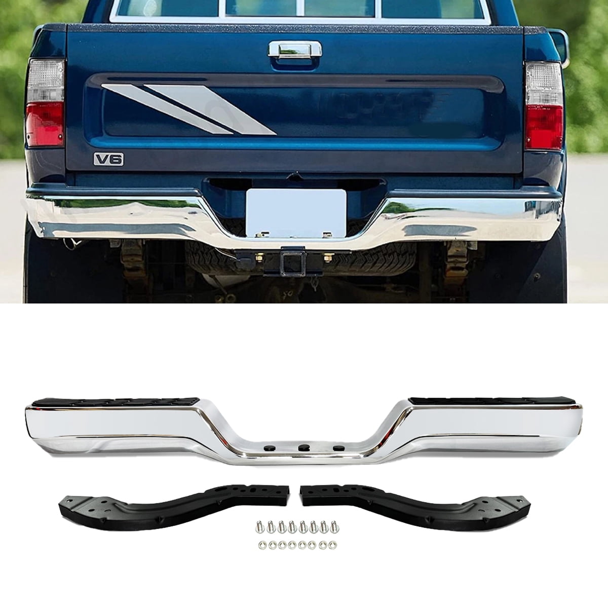 Chrome For 1989-1995 Toyota Pickup Rear Bumper Step Bumper Assembly ...