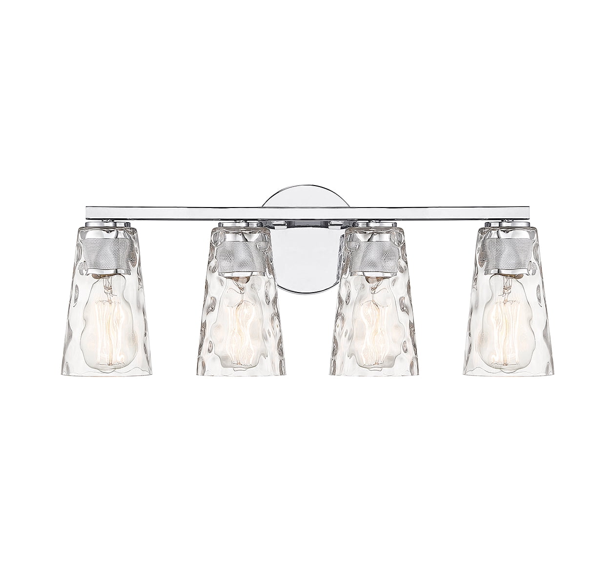 Gordon 4-Light Chrome Vanity with Clear Water Glass Shades