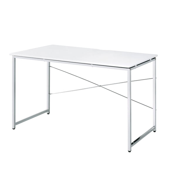 Chrome Frame Sled Base Writing Desk / Ideal for Small Office Spaces