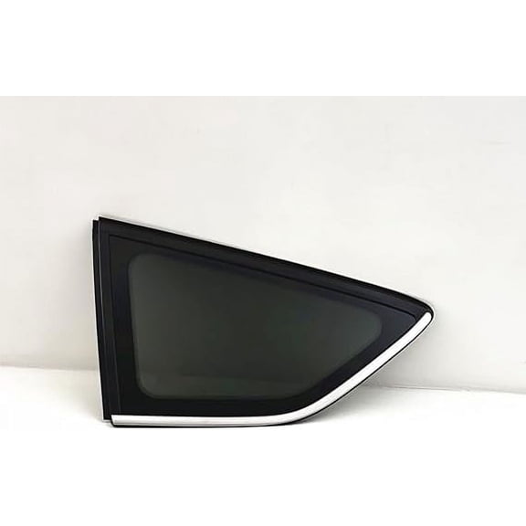 Chrome Frame Style Tempered Driver Left Side Rear Quarter Window Quarter Glass Compatible with Ford Escape 2013-2016 Models