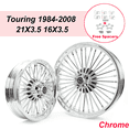 thumbnail image 1 of Chrome Front 21x3.5 Rear 16x3.5 Fat Spoke Wheels Rims for Harley Davidson Touring Baggers Street Glide Road Glide, 1 of 5