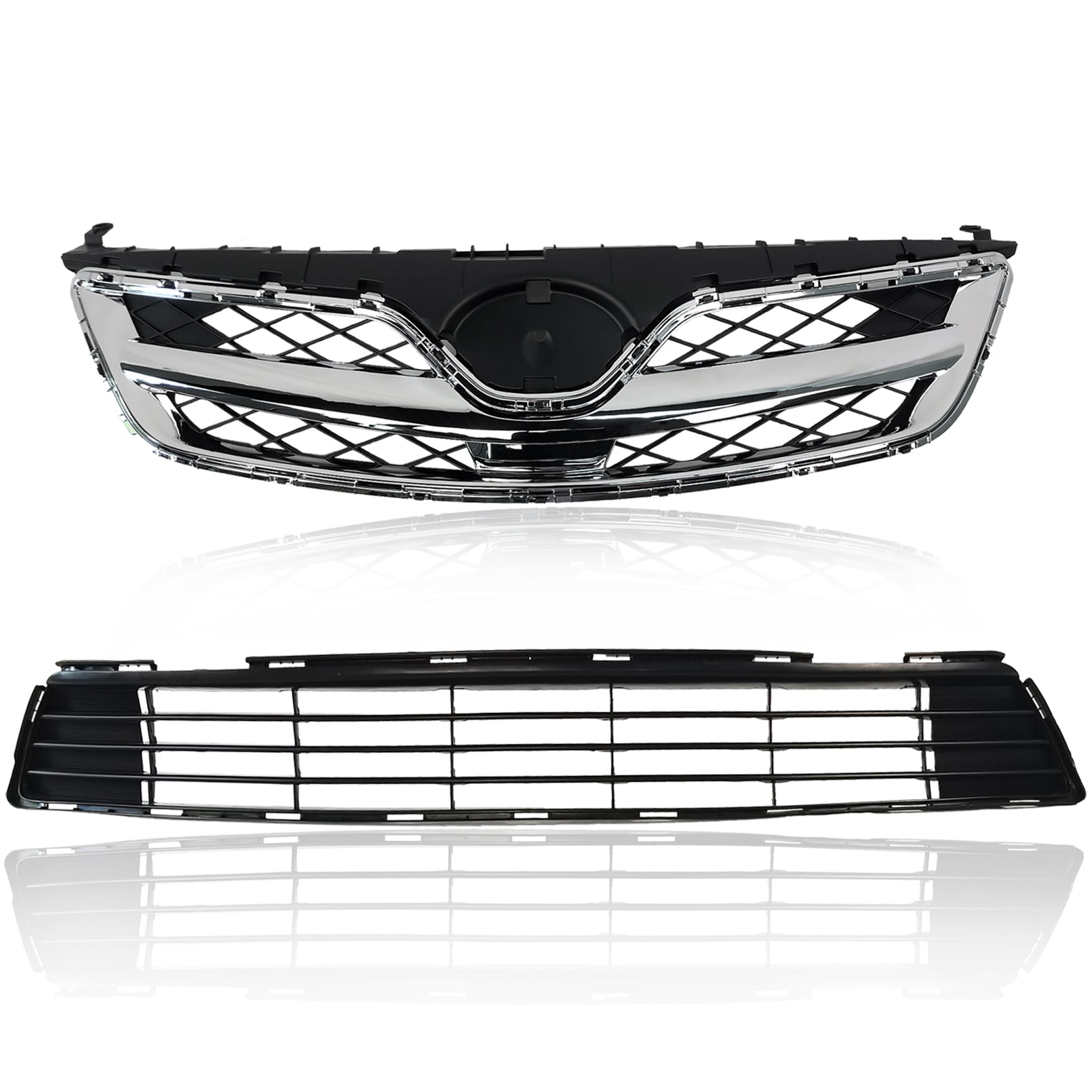 Front Bumper Upper Lower Grille Fog Light For 2017-2019 Toyota Corolla XLE LE - Foto 3