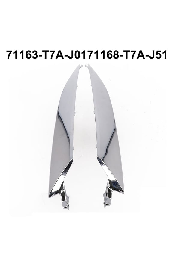 Chrome Front Hood Grille and Headlight Trim for HRV Models 2019 through 2021 OEM Number 71163 T7A J01 71168 T7A J51 2 Pieces