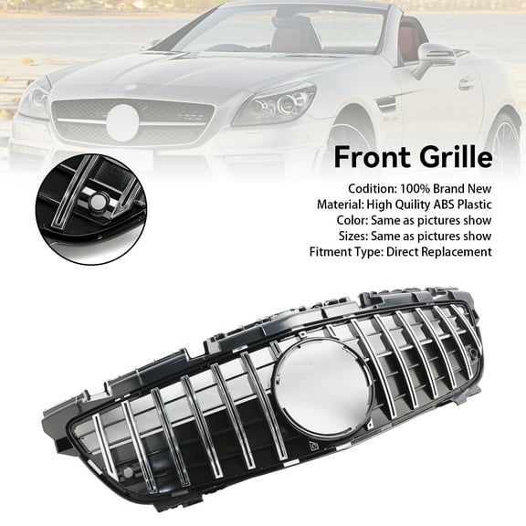 Chrome Front Radiator Grill Grille Fit for Mercedes SLK-Class R172 SLK55 2011-2016
