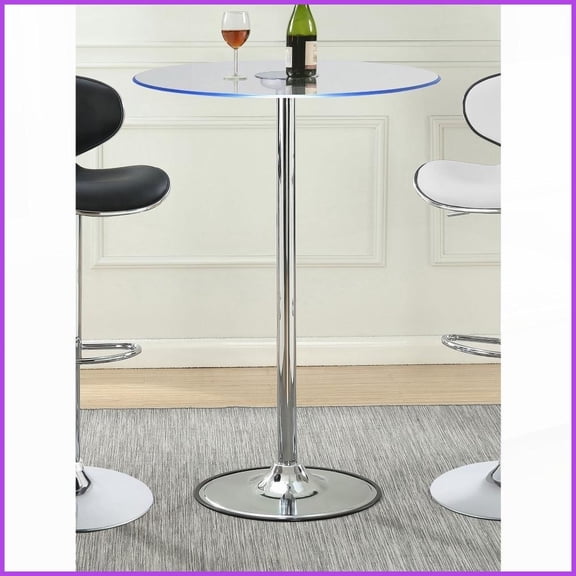 Chrome Glass Top LED Coffee Table - Contemporary Reflective Finish, Energy-Efficient & Easy-Clean for Living Room