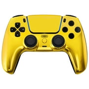 Chrome Gold MODDEDZONE M Series Custom controller for PS5 - Wireless, OEM-Quality Custom Designs for Playstation 5 Controller- Diverse & Unique Styles for Enhanced Gaming