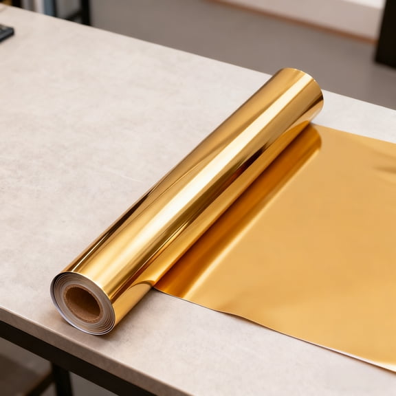 Chrome Gold Reflective Finish Automotive Vinyl Wrap, 12 by 60 Inch Roll for Car Exterior Styling Projects