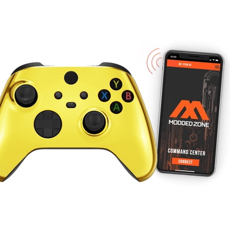 "Chrome Gold" Xbox One X SMART Custom Rapid Fire Modded Controller.FPS mods. COD Warzone