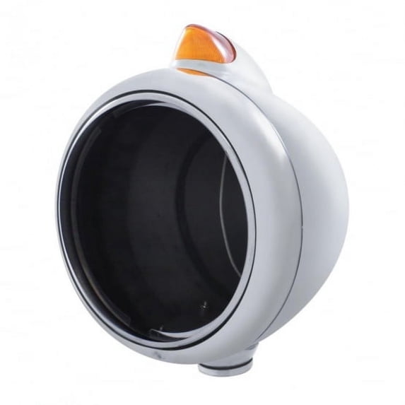 Chrome Guide 682-C Headlight No Bulb With Original Style LED Signal - Amber Lens