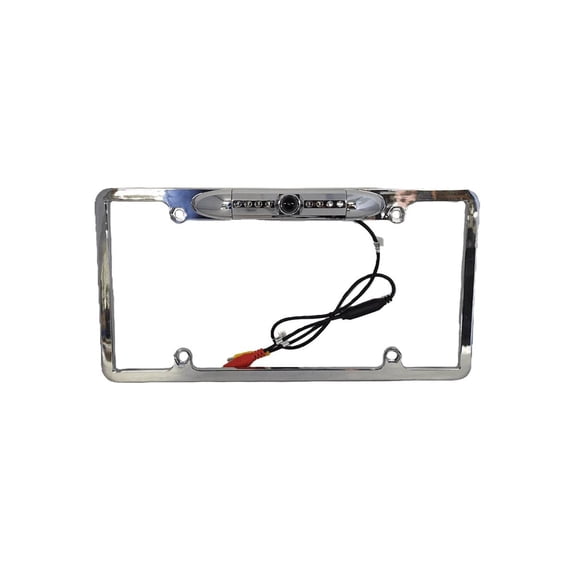 Cerwin Vega Chrome HD License Plate Frame with Backup Camera - CLF1C