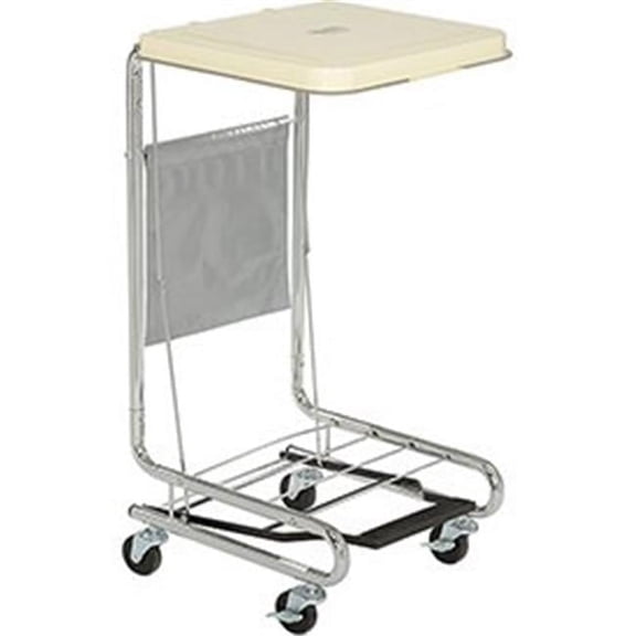 Chrome Hamper Stand with Foot Pedal & Poly Coated Steel Lid