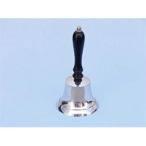 Chrome Handbell With Black Handle 8 in. Decorative Accent