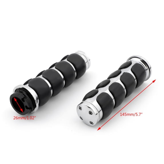Chrome Handlebar Grips for Harley Softail Sportster Dyna Customs Choppers (GER)