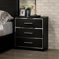 thumbnail image 1 of Chrome Hardware and Three - Drawer Storage - Keep Your Bedroom Organized with a Contemporary Bedside Cabinet, 1 of 3