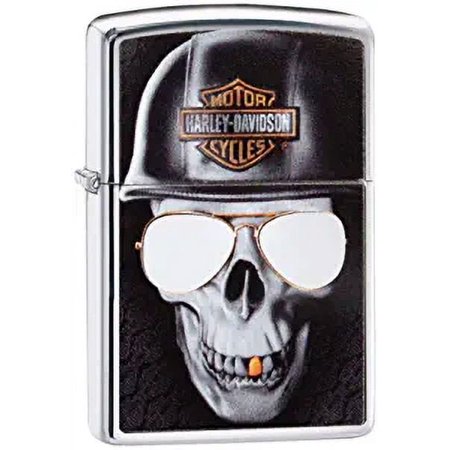 Chrome Harley-Davidson skull designs windproof lighter