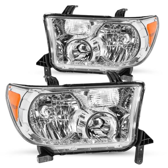 Chrome Headlights Assembly For 2007-2013 Toyota Tundra 2008-2017 Sequoia LH+RH