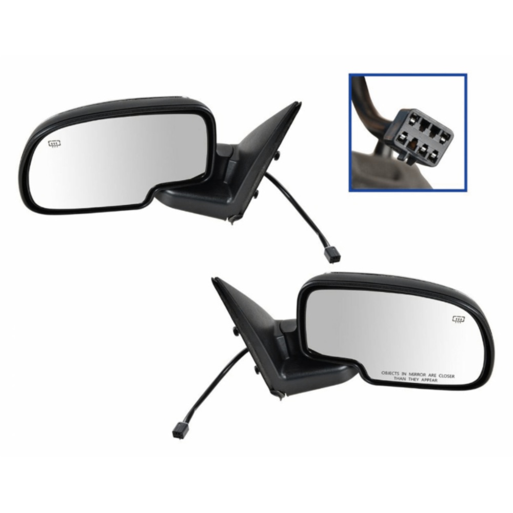 Chrome Heated Power Mirrors LH Pair for Chevy GMC Truck Fits select