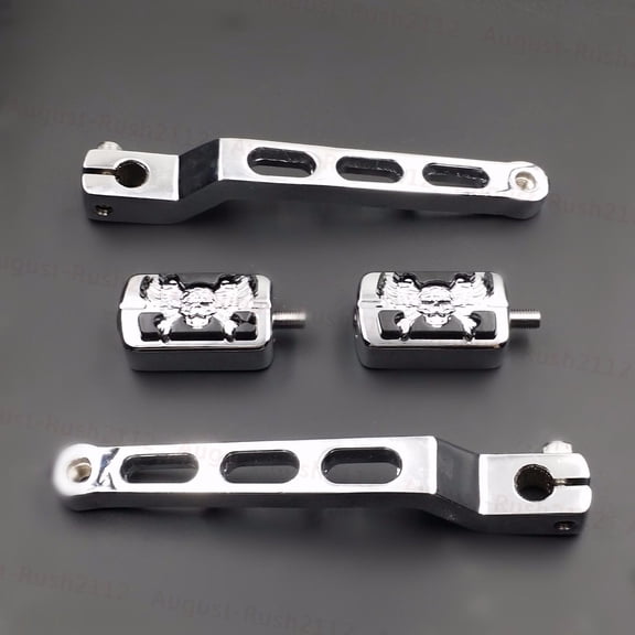 Chrome Heel Toe Gear Shift Lever Skull wing Peg For Harley FLST FLT FLHT Tour Softail