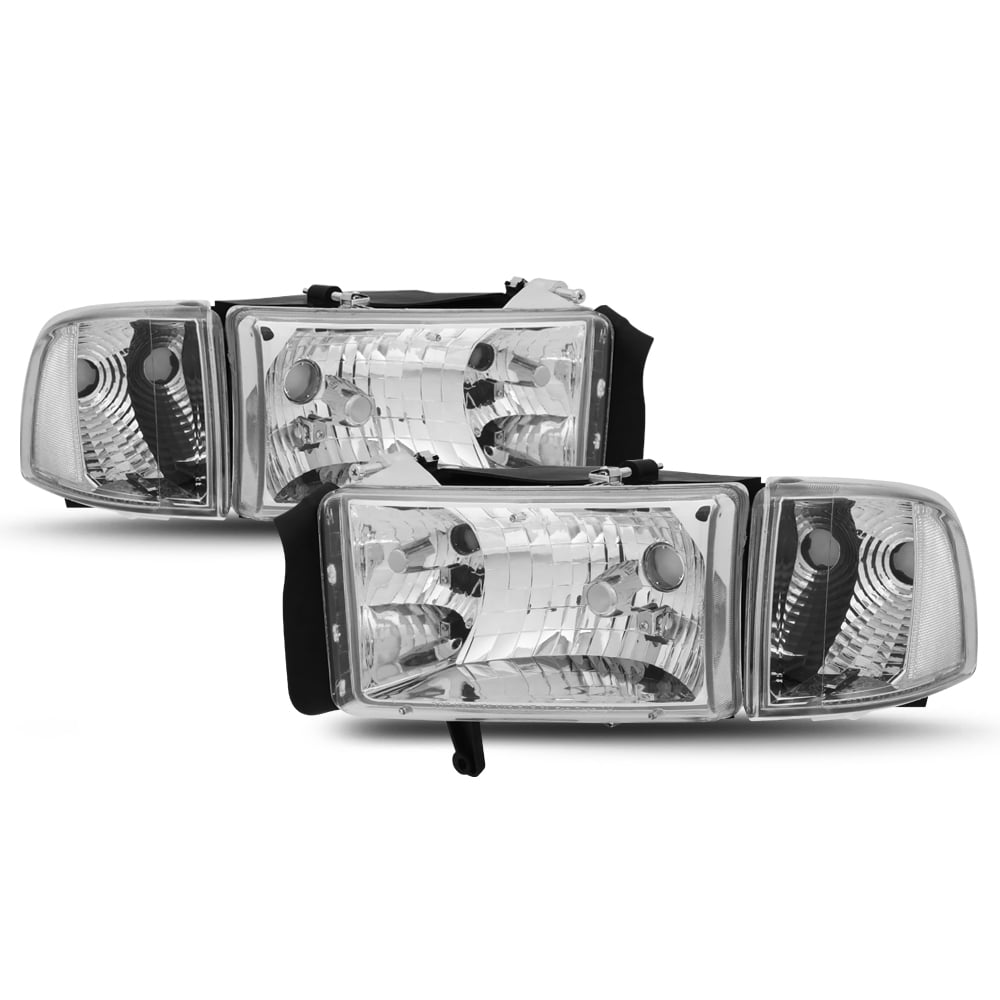 Chrome Housing Headlight Clear Corner Turn Signal Reflector for 94