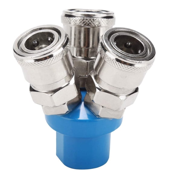 Chrome Iron Air Manifold For Pneumatic Devices, Heavy Duty Machined Construction Ensures Durability And Reliability, Optional 2-Way Or 3-Way Quick Connect For Your Air Tools Needs