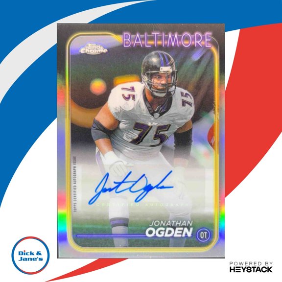 2024 Topps Chrome Jonathan Ogden BA-JOG Base Autographs Auto Baltimore Ravens Football Card Baltimore Ravens NFL Football Trading Card
