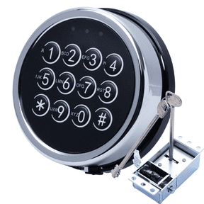 Chrome Keypad Electronic Gun Safe Lock Replacement, Stack on Safe Lock with Solenoid Lock, 2 Override Keys