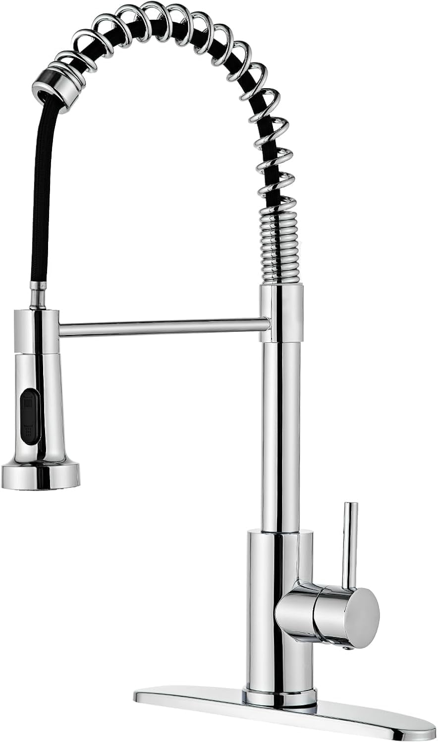 Chrome High-Arc Kitchen Faucet with Pull-Out Spray